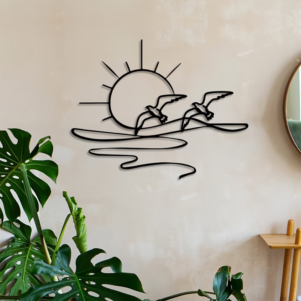 Interior Design Of House - Металлическое настенное панно «Солнечный рассвет и