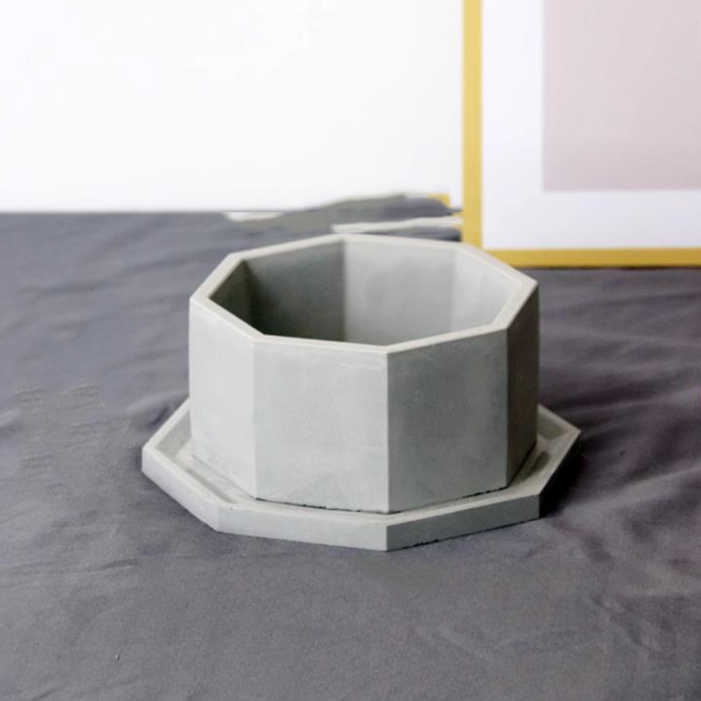 Terrazzo Pot Cement - Цементный цветочный горшок, силиконовые формы, восьмиугольный