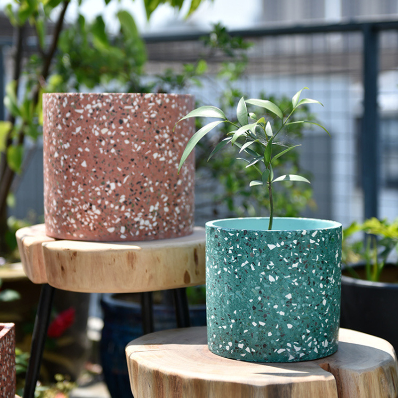Большой цветочный горшок, сили – обзор и цена Terrazzo Pot Cement