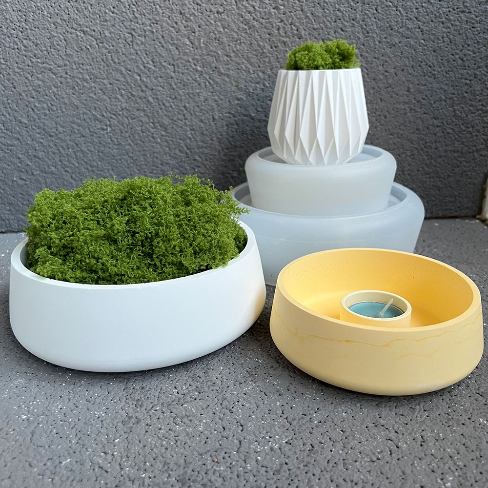 Бетонная чаша, силиконовая фор – обзор и цена Terrazzo Pot Cement